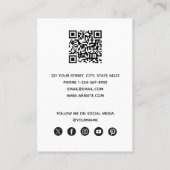 Stijlvolle moderne minimale foto QR-code sociale m Visitekaartje (Achterkant)