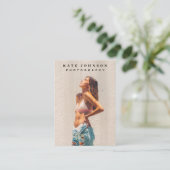 Stijlvolle moderne minimale foto QR-code sociale m Visitekaartje (Staand voorkant)