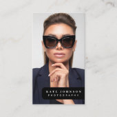 Stijlvolle moderne minimale foto QR-code sociale m Visitekaartje (Voorkant)