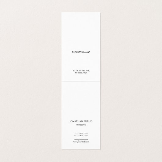 Stijlvolle, moderne, minimale professionele standa visitekaartje (Binnenkant ongevouwen)
