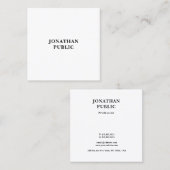 Stijlvolle, moderne, minimale Sjabloon Elegant Tre Vierkante Visitekaartje (Voorkant / Achterkant)