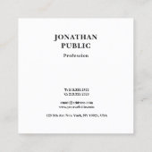 Stijlvolle, moderne, minimale Sjabloon Elegant Tre Vierkante Visitekaartje (Achterkant)