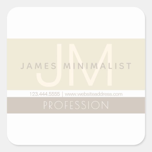 Stijlvolle moderne minimalist | Taupe Earth-tones Vierkante Sticker (Voorkant)