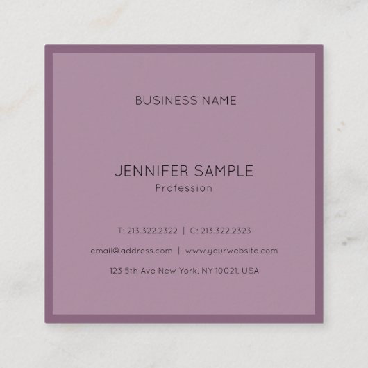 Stijlvolle, moderne, minimalistische design luxe S Vierkante Visitekaartje (Achterkant)