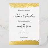 Stijlvolle moderne minimalistische elegante bruilo folie uitnodiging (Voorkant)