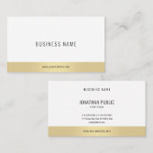 Stijlvolle moderne minimalistische elegante gouden visitekaartje (Voorkant / Achterkant)