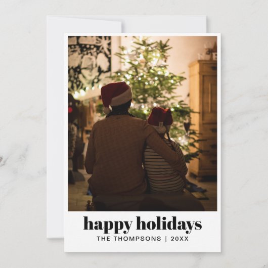 Stijlvolle moderne minimalistische familie foto ke feestdagenkaart (Voorkant)