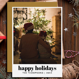 Stijlvolle moderne minimalistische familie foto ke feestdagenkaart