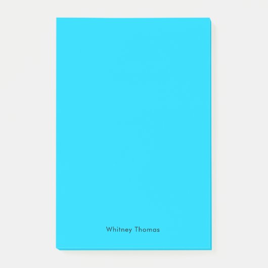 Stijlvolle moderne minimalistische neon blauw post-it® notes (Voorkant)