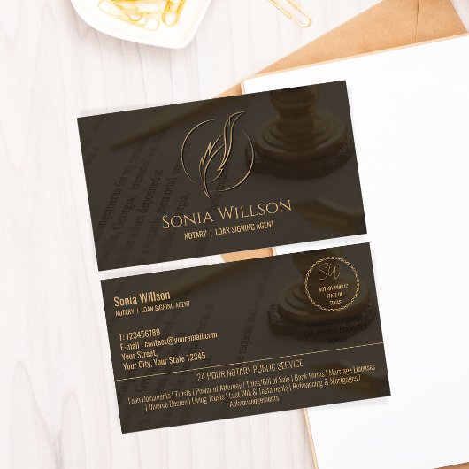 Stijlvolle Moderne Mobiele Notaris & Lening Signin Visitekaartje