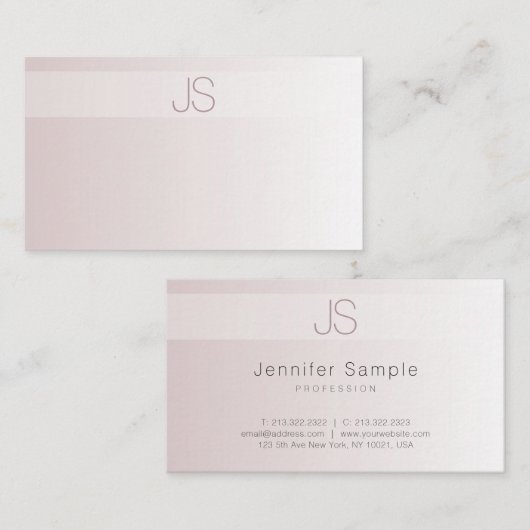 Stijlvolle moderne monogram Elegant Trendy Sjabloo Visitekaartje (Voorkant / Achterkant)