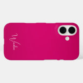 Stijlvolle moderne monogram helder roze Case-Mate iPhone case (Achterkant (horizontaal))