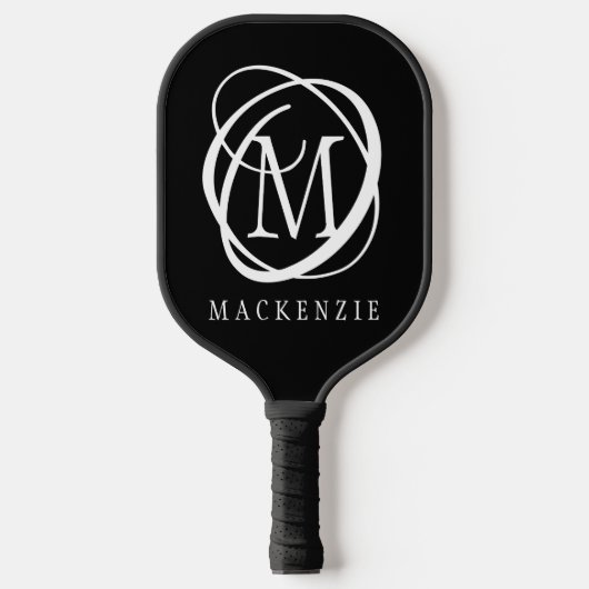 Stijlvolle moderne monogram Naam Aangepaste kleur Pickleball Paddle (Voorkant)