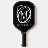 Stijlvolle moderne monogram Naam Aangepaste kleur Pickleball Paddle (Achterkant)