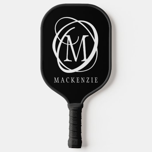 Stijlvolle moderne monogram Naam Aangepaste kleur Pickleball Paddle (Achterkant)