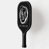 Stijlvolle moderne monogram Naam Aangepaste kleur Pickleball Paddle (Links)