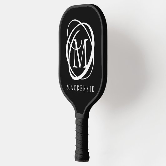 Stijlvolle moderne monogram Naam Aangepaste kleur Pickleball Paddle (Links)