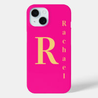 Stijlvolle Moderne Monogram Naam Hot Pink