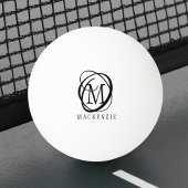 Stijlvolle moderne monogram naam pingpongbal