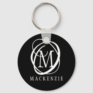 Stijlvolle moderne monogram naam sleutelhanger