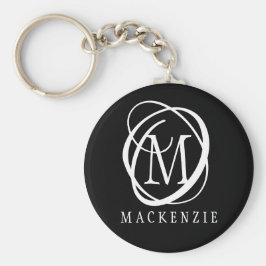 Stijlvolle moderne monogram naam sleutelhanger