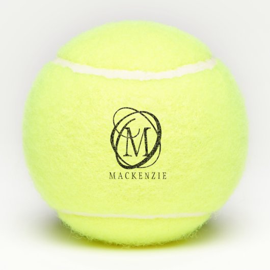 Stijlvolle moderne monogram naam tennisballen (Achterkant)