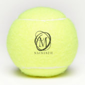 Stijlvolle moderne monogram naam tennisballen (Voorkant)