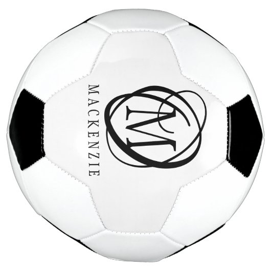 Stijlvolle moderne monogram naam voetbal (Gedraaid)