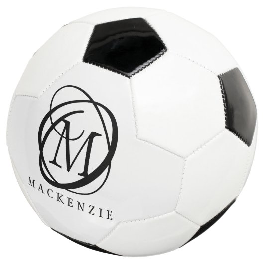 Stijlvolle moderne monogram naam voetbal (Drie kwart)