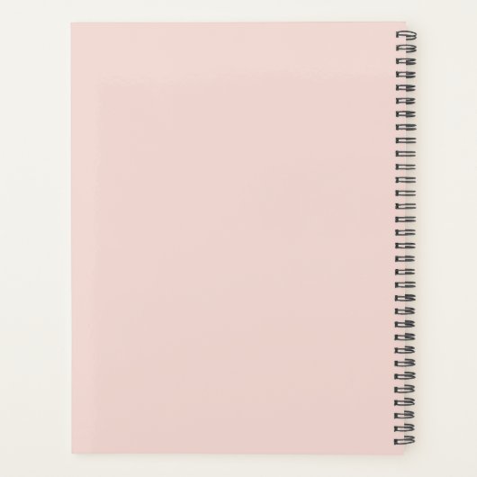 Stijlvolle Moderne Monogram Typografie Blush Pink Planner (Achterkant)