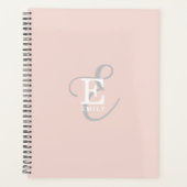 Stijlvolle Moderne Monogram Typografie Blush Pink Planner (Voorkant)