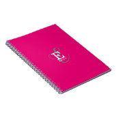Stijlvolle Moderne Monogram Typografie Hot Pink Notitieboek (Rechterzijde)