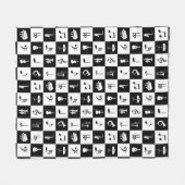 Stijlvolle moderne Muzieknoten en instrumenten Fleece Deken (Voorkant (Horizontaal))