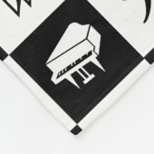 Stijlvolle moderne Muzieknoten en instrumenten Fleece Deken (Hoek)