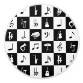 Stijlvolle moderne Muzieknoten en instrumenten Keramische Knop (Voorkant)