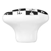 Stijlvolle moderne Muzieknoten en instrumenten Keramische Knop (Zijkant)