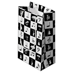 Stijlvolle moderne Muzieknoten en instrumenten Klein Cadeauzakje