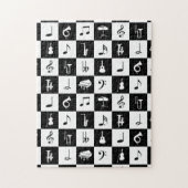Stijlvolle moderne Muzieknoten en instrumenten Legpuzzel (Verticaal)
