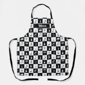 Stijlvolle moderne Muzieknoten en instrumenten Schort (Voorkant)