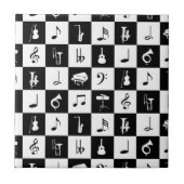 Stijlvolle moderne Muzieknoten en instrumenten Tegeltje (Voorkant)