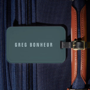 Stijlvolle moderne naam Blauw Grijs Bagagelabel