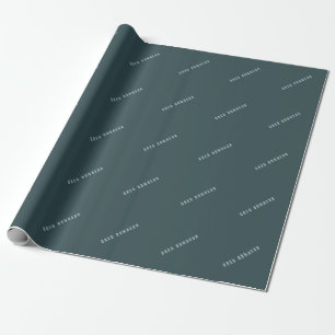 Stijlvolle moderne naam Blauw Grijs Cadeaupapier