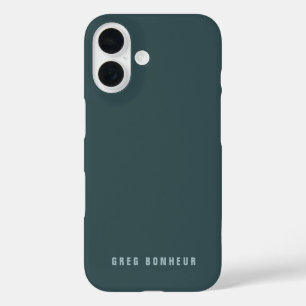 Stijlvolle moderne naam Blauw Grijs iPhone 16 Hoesje