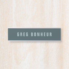 Stijlvolle moderne naam | Blauw Grijs Deurbordje