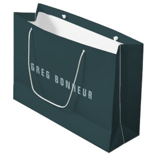Stijlvolle moderne naam   Blauw Grijs Groot Cadeauzakje