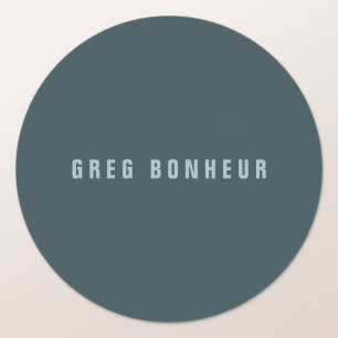 Stijlvolle moderne naam Blauw Grijs Ronde Sticker