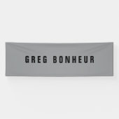 Stijlvolle moderne naam | Grijs & Zwart Spandoek (Horizontaal)