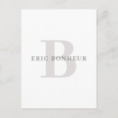 Stijlvolle Moderne Naam & Monogram Briefkaart (Voorkant)