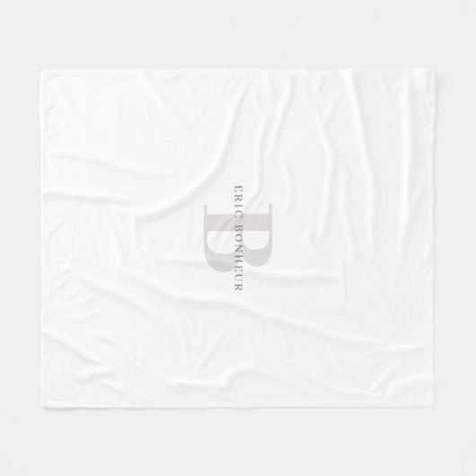 Stijlvolle Moderne Naam & Monogram Fleece Deken (Voorkant (Horizontaal))