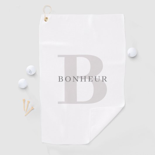 Stijlvolle Moderne Naam & Monogram Golfhanddoek (Insitu)